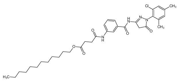 N-{3-[1-(2-chloro-4,6-dimethyl-phenyl)-5-oxo-2,5-dihydro-1H-pyrazol-3-ylcarbamoyl]-phenyl}-succinamic acid dodecyl ester_29228-52-2