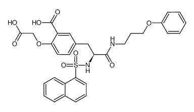 (S)-2-(carboxymethoxy)-5-(2-(naphthalene-1-sulfonamido)-3-oxo-3-((3-phenoxypropyl)amino)propyl)benzoic acid_292835-28-0
