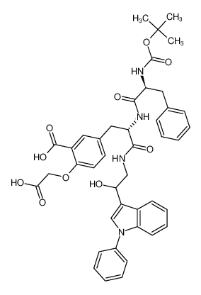 5-((2S)-2-((S)-2-((tert-butoxycarbonyl)amino)-3-phenylpropanamido)-3-((2-hydroxy-2-(1-phenyl-1H-indol-3-yl)ethyl)amino)-3-oxopropyl)-2-(carboxymethoxy)benzoic acid_292835-67-7