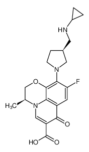 (S)-10-((S)-3-((cyclopropylamino)methyl)pyrrolidin-1-yl)-9-fluoro-3-methyl-7-oxo-2,3-dihydro-7H-[1,4]oxazino[2,3,4-ij]quinoline-6-carboxylic acid_292865-96-4
