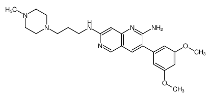 3-(3,5-Dimethoxyphenyl)-7-{[3-(4-methylpiperazin-1-yl)propyl]amino}-1,6-naphthyridin-2-amine_293301-35-6