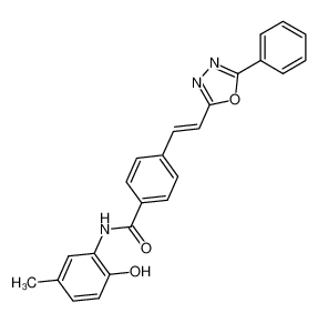N-(2-hydroxy-5-methyl-phenyl)-4-[trans-2-(5-phenyl-[1,3,4]oxadiazol-2-yl)-vinyl]-benzamide_29375-62-0