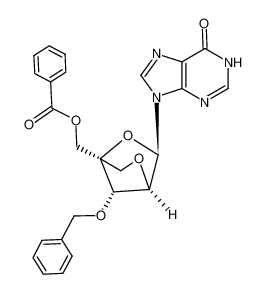 (1S,3R,4R,7S)-1-benzoyloxymethyl-7-benzyloxy-3-(hypoxanthin-9-yl)-2,5-dioxabicyclo[2.2.1]heptane_293751-39-0