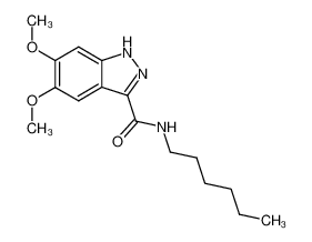 5,6-dimethoxy-1(2)H-indazole-3-carboxylic acid hexylamide_29389-28-4