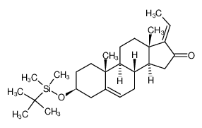 (3S,8R,9S,10R,13S,14S,E)-3-((tert-butyldimethylsilyl)oxy)-17-ethylidene-10,13-dimethyl-1,2,3,4,7,8,9,10,11,12,13,14,15,17-tetradecahydro-16H-cyclopenta[a]phenanthren-16-one_294190-75-3