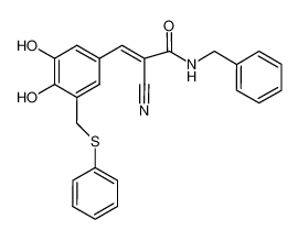 N-benzyl-2-cyano-3-(3',4-dihydroxy-5'-(phenylthiomethyl)phenyl) acrylamide_294191-40-5