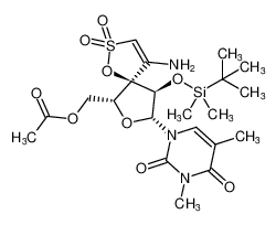 ((5R,6R,8R,9R)-4-amino-9-((tert-butyldimethylsilyl)oxy)-8-(3,5-dimethyl-2,4-dioxo-3,4-dihydropyrimidin-1(2H)-yl)-2,2-dioxido-1,7-dioxa-2-thiaspiro[4.4]non-3-en-6-yl)methyl acetate_294191-91-6