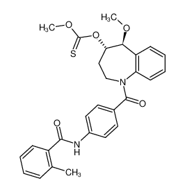 O-methyl O-(4S,5S)-5-methoxy-1-[4-(2-methylbenzoylamino)benzoyl]-2,3,4,5-tetrahydro-1H-1-benzazepin-4-yl thiocarbonate_294196-34-2