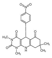 5-(4-nitrophenyl)-1,3,8,8-tetramethyl-7,8,9,10-tetrahydropyrimido[4,5-b]quinoline-2,4,6(1H,3H,5H)-trione_294198-02-0