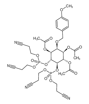 D-1,3,6-tri-O-acetyl-2-O-(p-methoxybenzyl)-4,5-di-O-[bis(β-cyanoethyl)phosphoryl]-myo-inositol_294637-08-4
