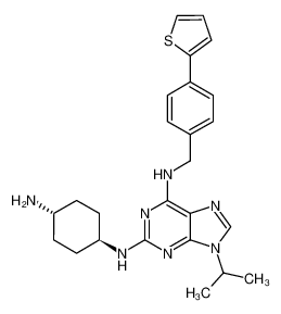 N2-((1r,4r)-4-aminocyclohexyl)-9-isopropyl-N6-(4-(thiophen-2-yl)benzyl)-9H-purine-2,6-diamine_294647-67-9
