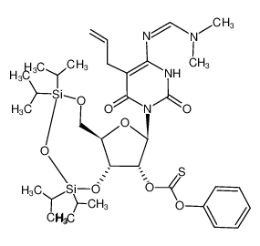 5-Allyl-4-N-(dimethylformamidine)-2'-O-phenoxythiocarbonyl-3',5'-O-(1,1,3,3-tetraisopropyldisiloxane-1,3-diyl)-6-oxocytidine_294648-49-0