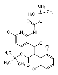 tert-butyl 3-[6-chloro-2-(tert-butoxycarbonylamino)-3-pyridyl]-2-(2,6-dichlorophenyl)-3-hydroxypropanoate_294659-75-9