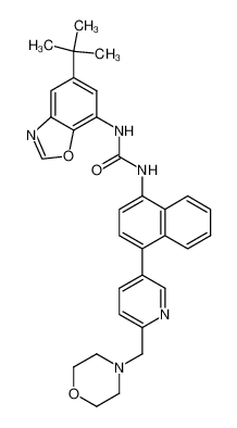 1-(5-tert-Butyl-benzooxazol-7-yl)-3-[4-(6-morpholin-4-ylmethyl-pyridin-3-yl)-naphthalen-1-yl]-urea_294851-07-3