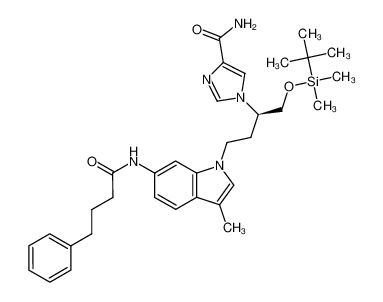 1-[(R)-1-(tert-Butyldimethylsilyloxy)-4-(3-methyl-6-(4-phenylbutyrylamino)indol-1-yl)-2-butyl]imidazole-4-carboxamide_294862-57-0