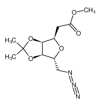 3,6-anhydro-2,7-dideoxy-4,5-O-(1-methylethylidene)-7-azido-D-altro-heptonic acid methyl ester_294869-88-8