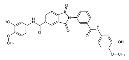 N-(3-hydroxy-4-methoxyphenyl)-2-(3-((3-hydroxy-4-methoxyphenyl)carbamoyl)phenyl)-1,3-dioxoisoindoline-5-carboxamide_294891-11-5