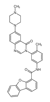 3-[5-dibenzofuran-4-ylcarbonylamino-2-methylphenyl]-6-(4-methylpiperazin-1-yl)-3,4-dihydroquinazolin-4-one_295310-48-4
