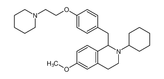2-cyclohexyl-6-methoxy-1-(4-(2-(piperidin-1-yl)ethoxy)benzyl)-1,2,3,4-tetrahydroisoquinoline_295319-32-3