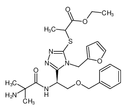 ethyl 2-((5-((S)-1-(2-amino-2-methylpropanamido)-2-(benzyloxy)ethyl)-4-(furan-2-ylmethyl)-4H-1,2,4-triazol-3-yl)thio)propanoate_295333-64-1