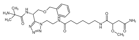 Butanediamide,N1-[6-[[2-[5-[(1S)-1-[(2-amino-2-methyl-1-oxopropyl)amino]-2-(phenylmethoxy)ethyl]-1H-tetrazol-1-yl]ethyl]amino]-6-oxohexyl]-2-methoxy-_295333-92-5