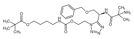 (S)-4-(((2-(5-(1-(2-amino-2-methylpropanamido)-2-(benzyloxy)ethyl)-1H-tetrazol-1-yl)ethoxy)carbonyl)amino)butyl pivalate_295335-15-8
