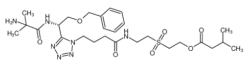 Butanoic acid, 3-methyl-,2-[[2-[[4-[5-[(1S)-1-[(2-amino-2-methyl-1-oxopropyl)amino]-2-(phenylmethoxy)ethyl]-1H-tetrazol-1-yl]-1-oxobutyl]amino]ethyl]sulfonyl]ethyl ester_295335-78-3