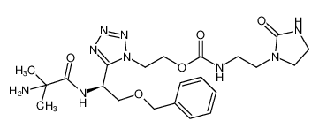 Carbamic acid, [2-(2-oxo-1-imidazolidinyl)ethyl]-,2-[5-[(1S)-1-[(2-amino-2-methyl-1-oxopropyl)amino]-2-(phenylmethoxy)ethyl]-1H-tetrazol-1-yl]ethyl ester_295335-98-7