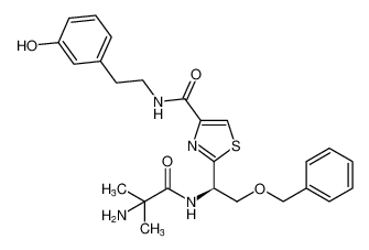 (R)-2-(1-(2-amino-2-methylpropanamido)-2-(benzyloxy)ethyl)-N-(3-hydroxyphenethyl)thiazole-4-carboxamide_295337-19-8