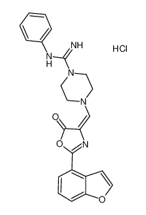 4-(2-benzofuran-4-yl-5-oxo-oxazol-4-ylidenemethyl)-N-phenyl-piperazine-1-carboxamidine hydrochloride_295340-10-2
