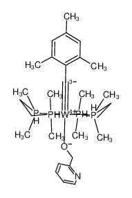trans-(1,2-bis(dimethylphosphino)ethane)2(η1-(pyrid-2-yl)methoxy)(mesitylcarbyne)tungsten_295357-93-6