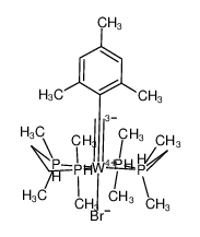 trans-bis(1,2-bis(dimethylphosphino)ethane)bromo(mesitylcarbyne)tungsten_295357-96-9