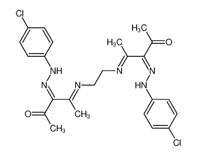 3-[(4-Chloro-phenyl)-hydrazono]-4-{(E)-2-[2-[(4-chloro-phenyl)-hydrazono]-1-methyl-3-oxo-but-(E)-ylideneamino]-ethylimino}-pentan-2-one_29541-31-9