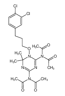 N,N'-{1-[3-(3,4-dichloro-phenyl)-propoxy]-6,6-dimethyl-1,6-dihydro-[1,3,5]triazine-2,4-diyl}-bis-diacetamide_29542-32-3