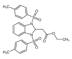 [1,3-bis-(toluene-4-sulfonyl)-2,3-dihydro-1H-benzoimidazol-2-yl]-acetic acid ethyl ester_29547-37-3