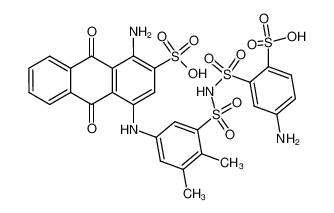 1-amino-4-((3-(N-((5-amino-2-sulfophenyl)sulfonyl)sulfamoyl)-4,5-dimethylphenyl)amino)-9,10-dioxo-9,10-dihydroanthracene-2-sulfonic acid_29573-30-6
