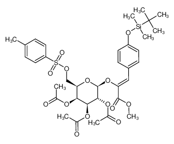 methyl (Z)-2-(6'-O-p-toluenesulfonyl-2',3',4',6'-tetra-O-acetyl-β-D-galactopyranosyloxy)-3-p-t-butyldimethylsilyloxyphenylacrylate_295797-71-6