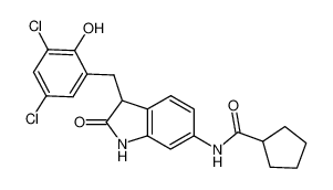 cyclopentanecarboxylic acid [3-(3,5-dichloro-2-hydroxybenzyl)-2-oxo-2,3-dihydro-1H-indol-6-yl]-amide_295799-54-1