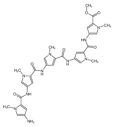 4-[(4-{[4-({4-[(4-Amino-1-methyl-1H-pyrrole-2-carbonyl)-amino]-1-methyl-1H-pyrrole-2-carbonyl}-amino)-1-methyl-1H-pyrrole-2-carbonyl]-amino}-1-methyl-1H-pyrrole-2-carbonyl)-amino]-1-methyl-1H-pyrrole-2-carboxylic acid methyl ester_295805-48-0