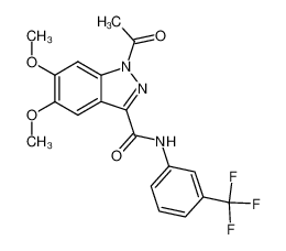 1-acetyl-5,6-dimethoxy-1H-indazole-3-carboxylic acid 3-trifluoromethyl-anilide_29600-86-0