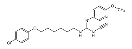 Guanidine,N-[6-(4-chlorophenoxy)hexyl]-N'-cyano-N'-(6-methoxy-3-pyridinyl)-_296252-40-9