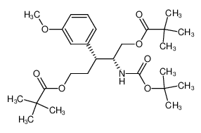 2,2-Dimethyl-propionic acid (2R,3R)-2-tert-butoxycarbonylamino-5-(2,2-dimethyl-propionyloxy)-3-(3-methoxy-phenyl)-pentyl ester_296264-46-5