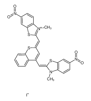2,4-bis-(3-methyl-6-nitro-3H-benzothiazol-2-ylidenemethyl)-thiochromenylium; iodide_29643-99-0