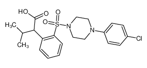 2-{2-[4-(4-Chlorophenyl)piperazine-1-sulfonyl]phenyl}-3-methylbutyric acid_296765-75-8