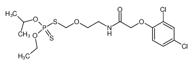 Dithiophosphoric acid S-{2-[2-(2,4-dichloro-phenoxy)-acetylamino]-ethoxymethyl} ester O-ethyl ester O'-isopropyl ester_29678-47-5