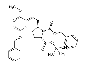 1-benzyl 2-(tert-butyl) (2S,5S)-5-((Z)-3-(((benzyloxy)carbonyl)amino)-4-methoxy-4-oxobut-2-en-1-yl)pyrrolidine-1,2-dicarboxylate_296782-48-4