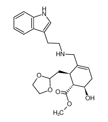 (1R,2R,6R)-2-[1,3]Dioxolan-2-ylmethyl-6-hydroxy-3-{[2-(1H-indol-3-yl)-ethylamino]-methyl}-cyclohex-3-enecarboxylic acid methyl ester_297131-94-3