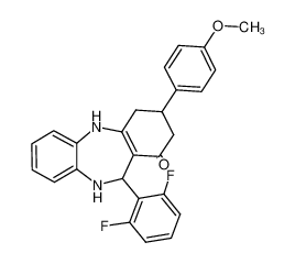 11-(2,6-difluorophenyl)-3-(4-methoxyphenyl)-2,3,4,5,10,11-hexahydro-1H-dibenzo[b,e][1,4]diazepin-1-one_297159-48-9