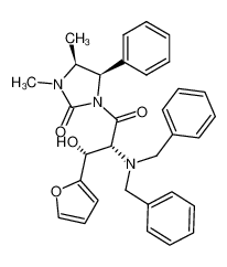 1-[3'(S)-hydroxy-2'(R)-di(phenylmethyl)amino-3'-furyl]propionyl-3,4(R)-dimethyl-5(S)-phenylimidazolidin-2-one_297173-69-4