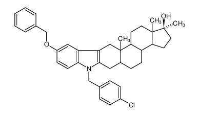 17β-Hydroxy-17α-methyl-androstano-(2,3-b)-(5'-benzyloxy-1'-(4-chlor-benzyl)-indol)_2972-30-7